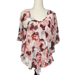 Adele & May floral top lined flowy sz S summer cottage feminine boho fairy party